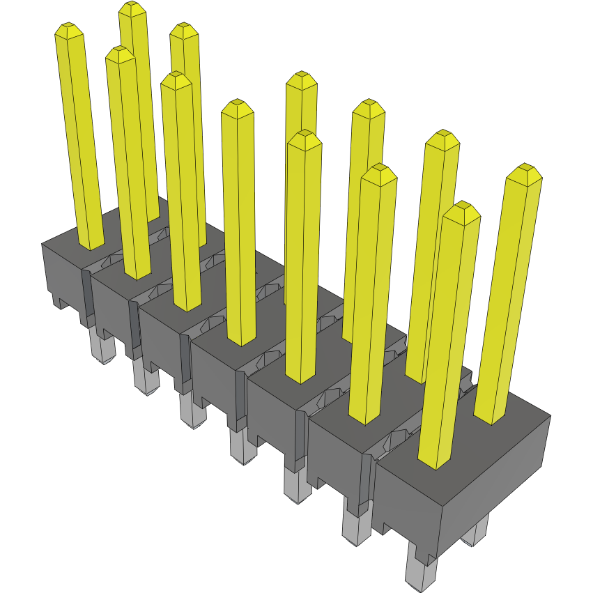 Samtec-HTSW-107-14-L-D-006 Steckverbinderleisten und Leiterplattenbuchsen Conn Unshrouded Header HDR 14 POS 2.54mm Solder ST Top Entry Thru-Hole Bulk