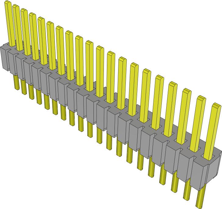 Samtec-MTMS-120-51-L-S-190 Connector Headers and PCB Receptacles .050 Inch x .100 Inch Variable Post Height Micro Terminal Strip
