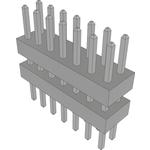Conn Board Stacker HDR 14 POS 2mm Solder ST Thru-Hole Bulk