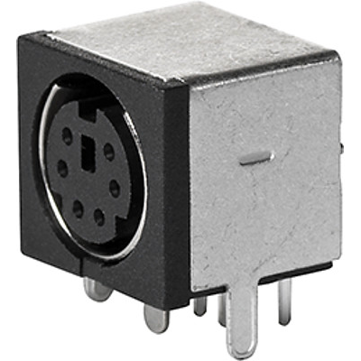 SCHURTER-4850.2610 Steckverbinder, rund Conn Circular DIN SKT 6 POS Solder RA Thru-Hole 6 Terminal 1 Port Box