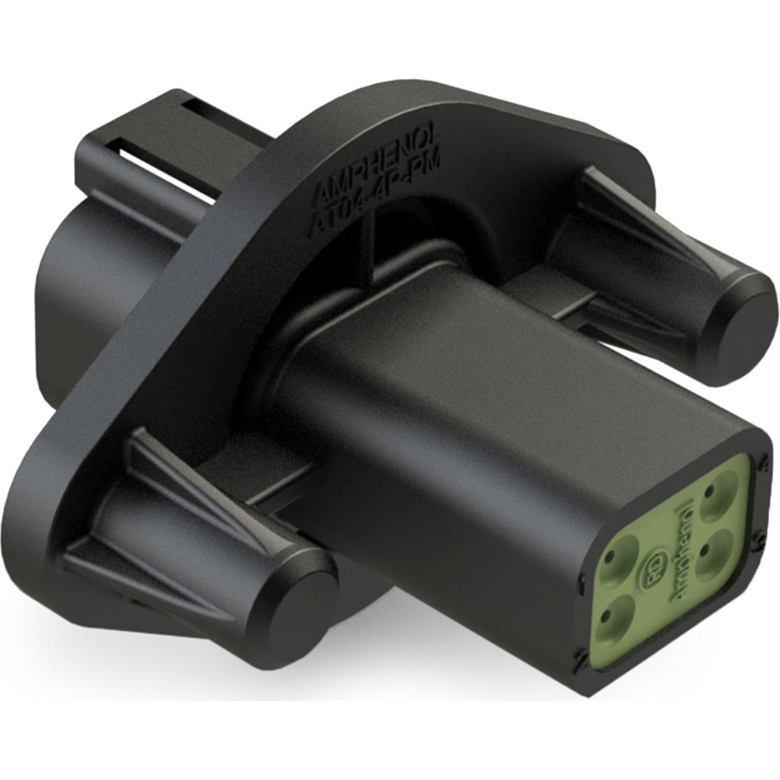 Amphenol-AT04-4P-PM12 Einzeladersteckverbinder, Gehäuse Conn Housing RCP 4 POS Crimp ST Panel Mount Black