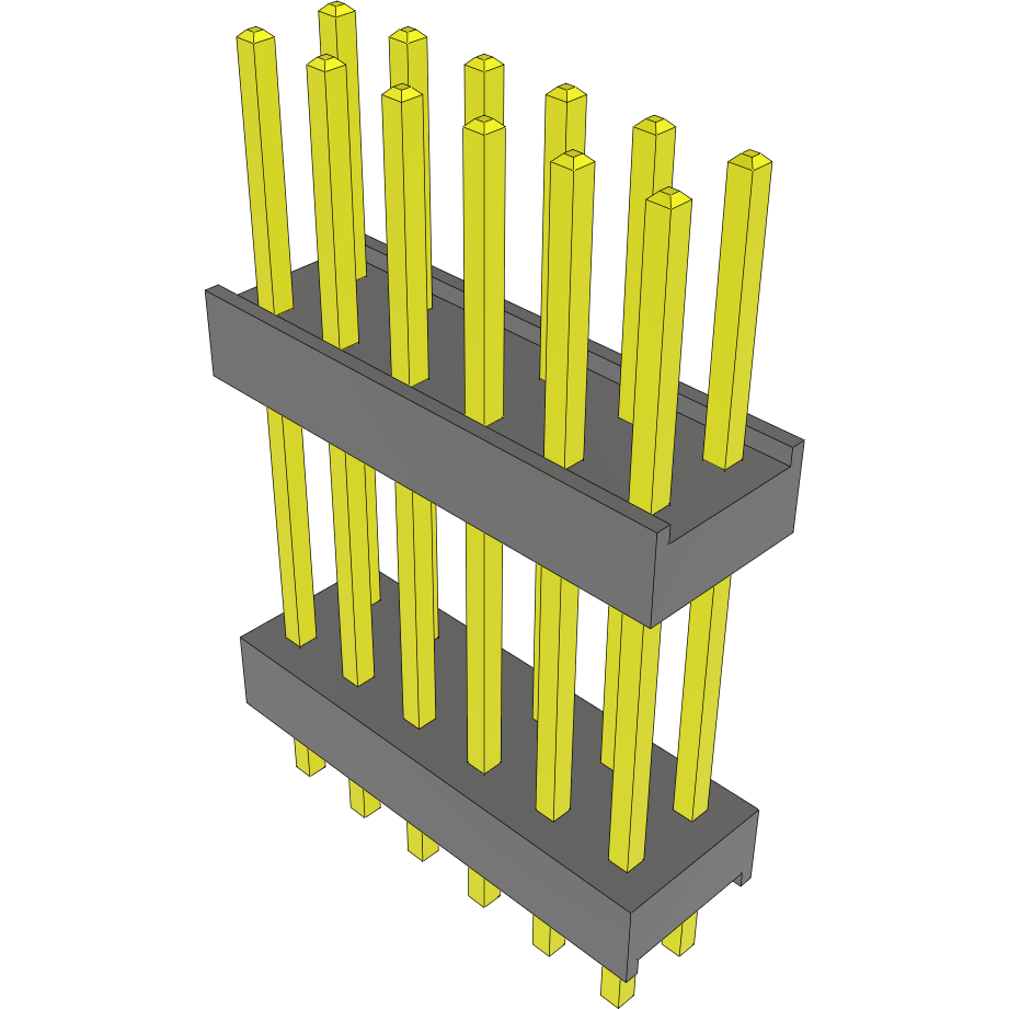 Samtec-DW-06-11-G-D-550 Connector Headers and PCB Receptacles Conn Board Stacker HDR 12 POS 2.54mm Solder ST Top Entry Thru-Hole Bulk