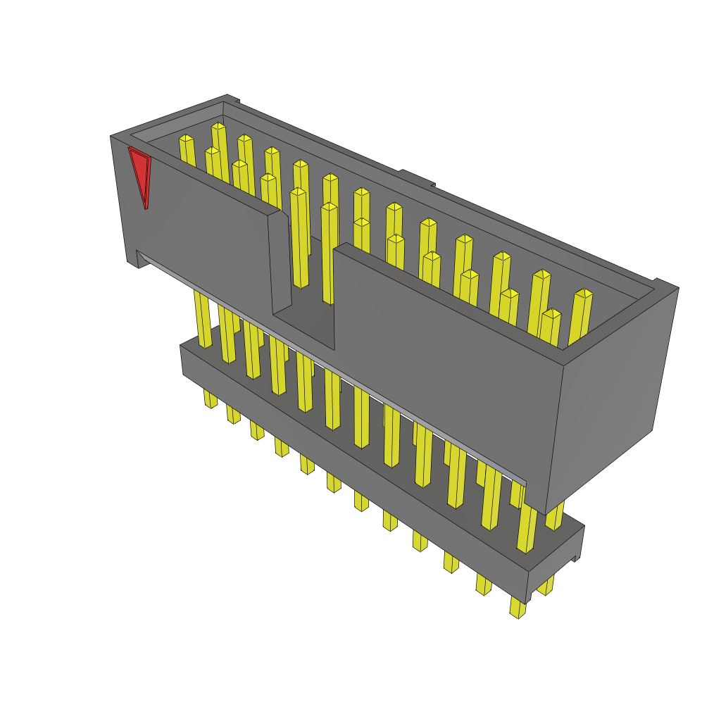 Samtec-ZSS-112-03-G-D-715 Connector Headers and PCB Receptacles Conn Elevated Shrouded Header HDR 24 POS 2.54mm Solder ST Top Entry Thru-Hole Layer