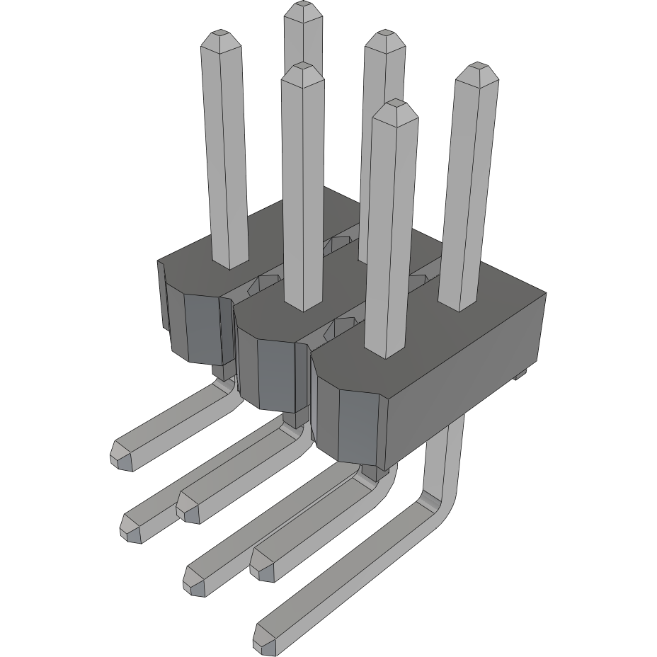 Samtec-HTSW-103-08-T-D-RA Piastre connettori e prese PCB Conn Unshrouded Header HDR 6 POS 2.54mm Solder RA Side Entry Thru-Hole Bulk