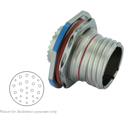 SOURIAU-8D725S24PN-LC Steckverbinder, rund Conn Circular PIN 24 POS Crimp ST Jam Nut 24 Terminal 1 Port