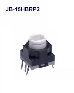 NKK Switches-JB-15HBRP2 Tastschalter Switch Tactile OFF (ON) SPST Square Button PC Pins 0.125A 24VDC 3VA 1000000Cycles 2.7N Thru-Hole