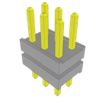 Conn Board Stacker HDR 6 POS 2mm Solder ST Top Entry Thru-Hole Bulk