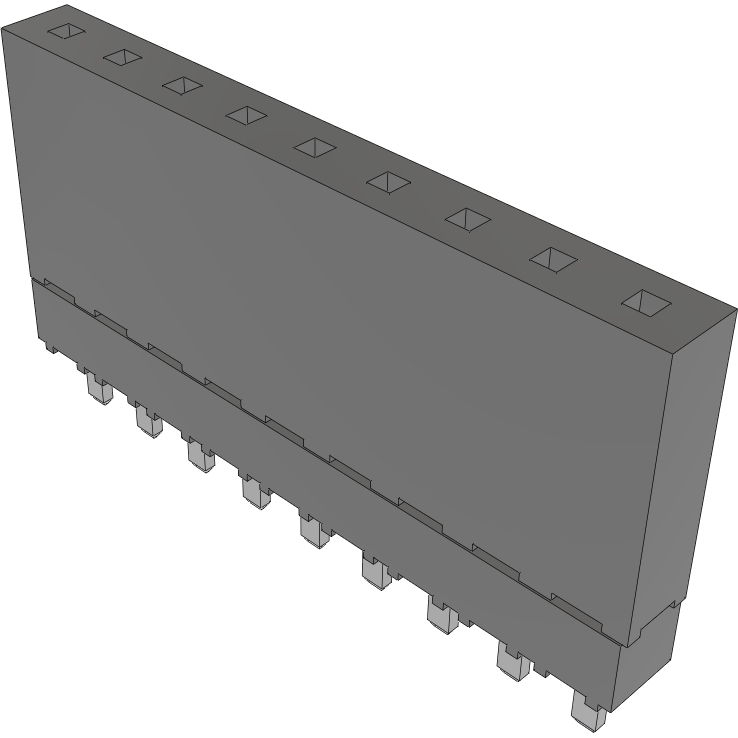 Samtec-ESW-109-37-S-S Connector Headers and PCB Receptacles Conn Elevated Socket SKT 9 POS 2.54mm Solder ST Top Entry Thru-Hole Tube