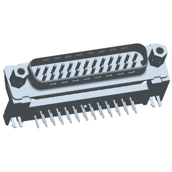 Amphenol Communications Solutions-DDPV50P565MTXLF Steckverbinder, D-Sub Conn D-Sub PIN 50 POS 1.38mm Solder RA Thru-Hole 50 Terminal 1 Port Tray