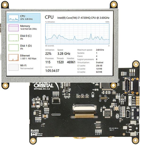 Matrix Orbital-HTT50A-TPN-BLM-B0-H6-CH-V5 Módulos TFT 5in TFT WVGA 800x480Pixels HDMI 520cd/m2 0°C to 70°C