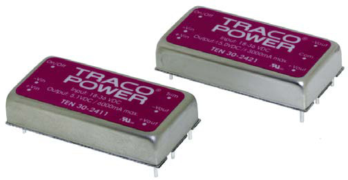 Traco Power-TEN 30-2411 DC to DC Converter and Switching Regulator Module Module DC-DC 24VIN 1-OUT 5.1V 6A 30W 6-Pin Tube