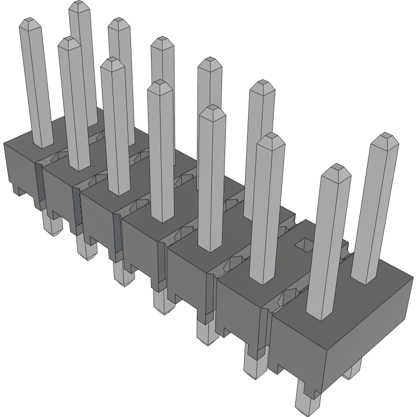 Samtec-HTSW-107-07-T-D-012 Steckverbinderleisten und Leiterplattenbuchsen Conn Unshrouded Header HDR 14 POS 2.54mm Solder ST Top Entry Thru-Hole Bulk
