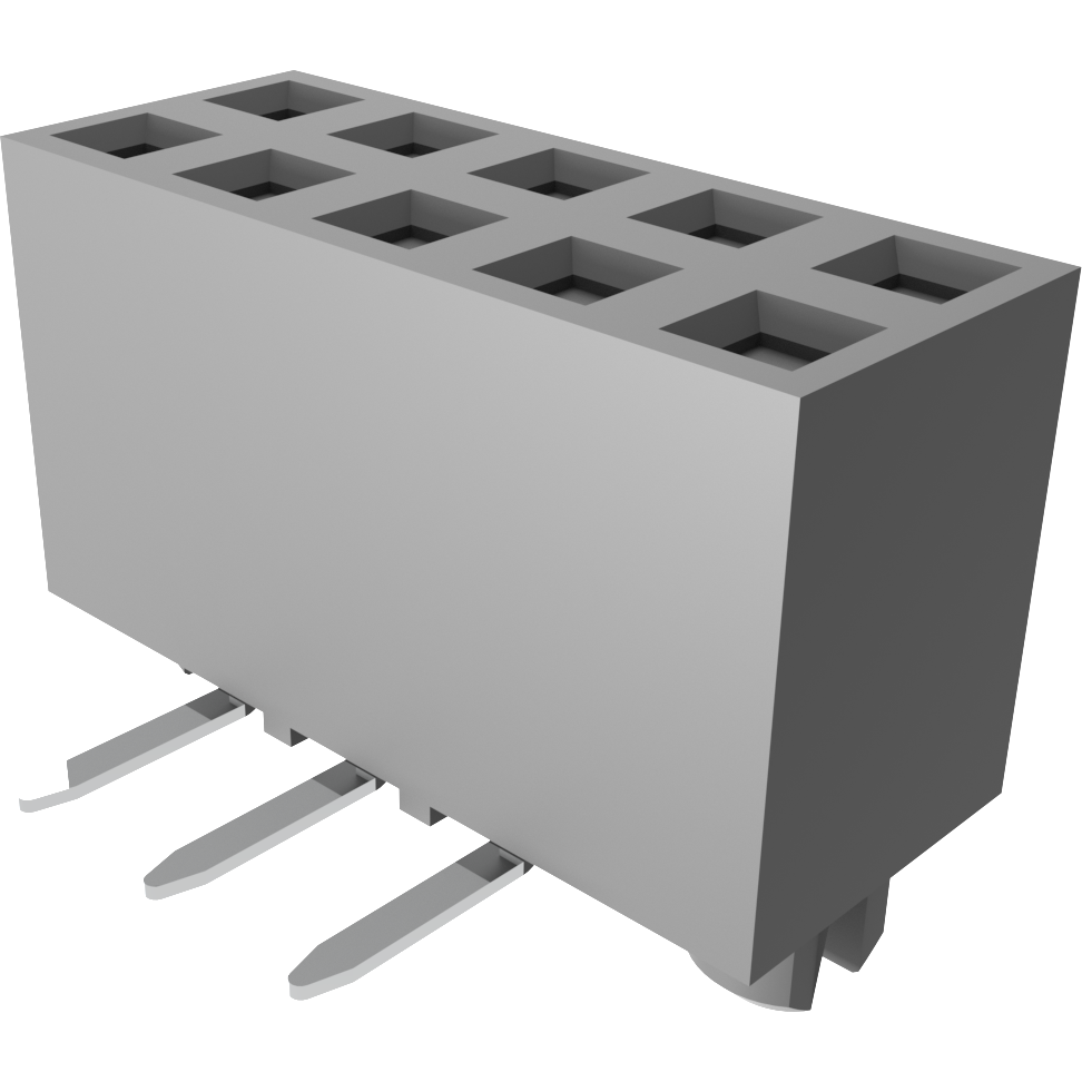 Amphenol Communications Solutions-91615-303ALF Steckverbinderleisten und Leiterplattenbuchsen Dubox® 2.54mm, Board to Board Connector, PCB Mounted Receptacle, Vertical, Surface Mount, Dual Entry, Double row , 6 Positions, 2.54mm (0.100in) Pitch