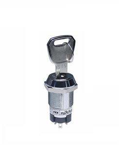 NKK Switches-CKL13EFW01 Switch KeyLock Switch Key Lock ON OFF ON SPDT 45° Flat Key 3A 250VAC Solder Lug 30000Cycles Panel Mount
