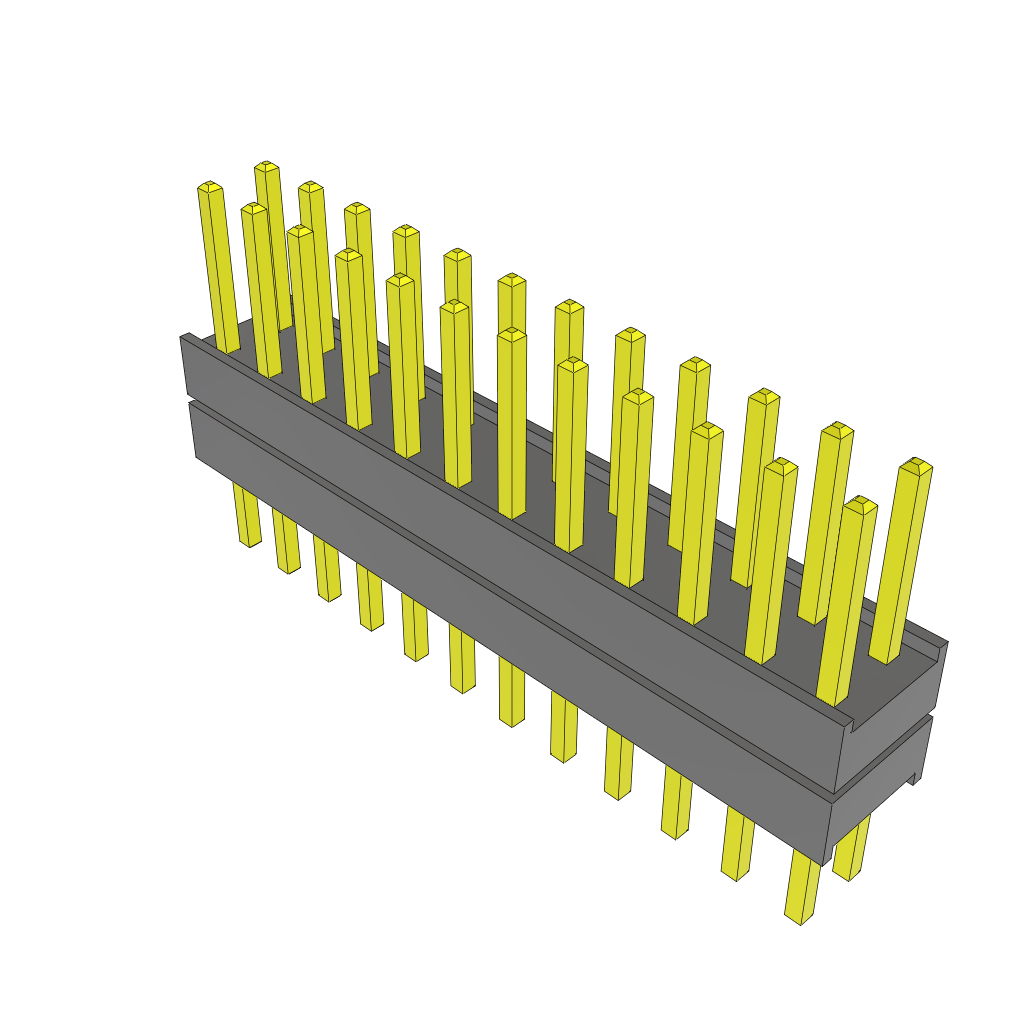 Samtec-ZW-12-15-G-D-215-170 Connector Headers and PCB Receptacles Conn Board Stacker HDR 24 POS 2.54mm Solder ST Top Entry Thru-Hole Bulk