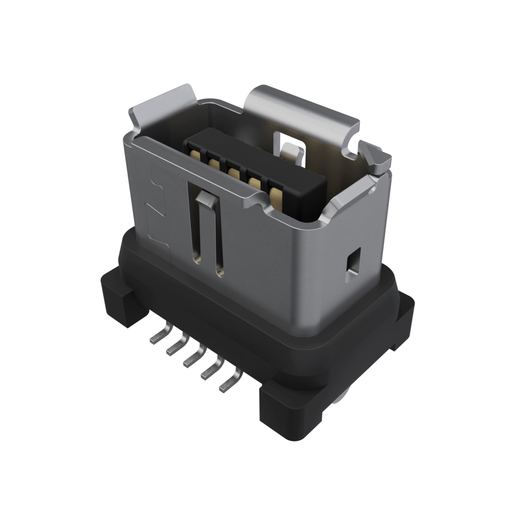 Amphenol Communications Solutions-ND9BS2200 电话及电信连接器 ix Industrial IP20, Input output connectors, Receptacle, Type B Vertical, SMT, Gold 8μin