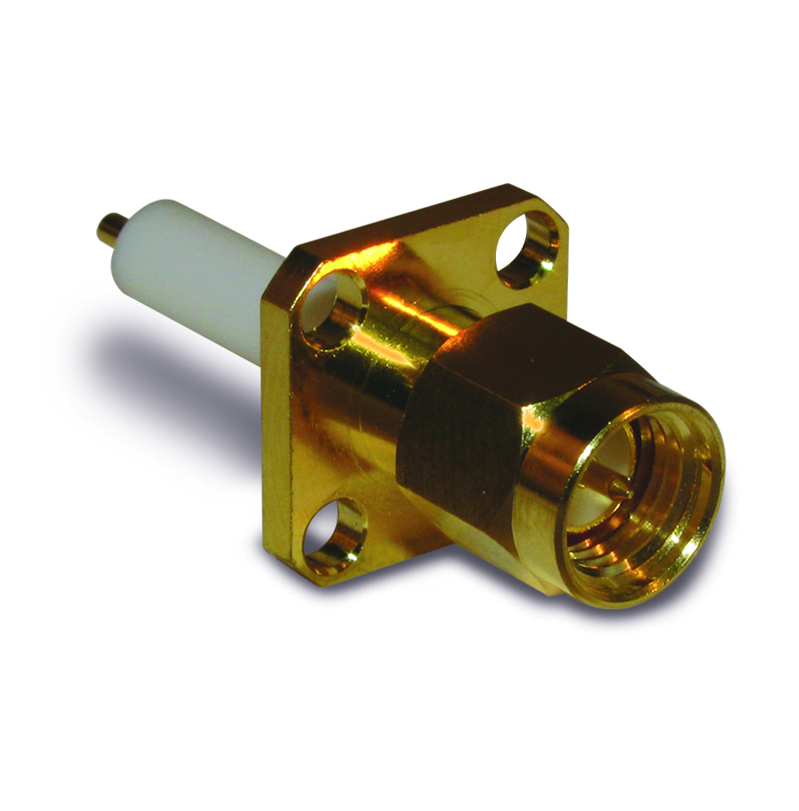 Amphenol RF-132144 Connector RF Conn SMA 0Hz to 12.4GHz 50Ohm Solder ST Flange Mount PL Gold