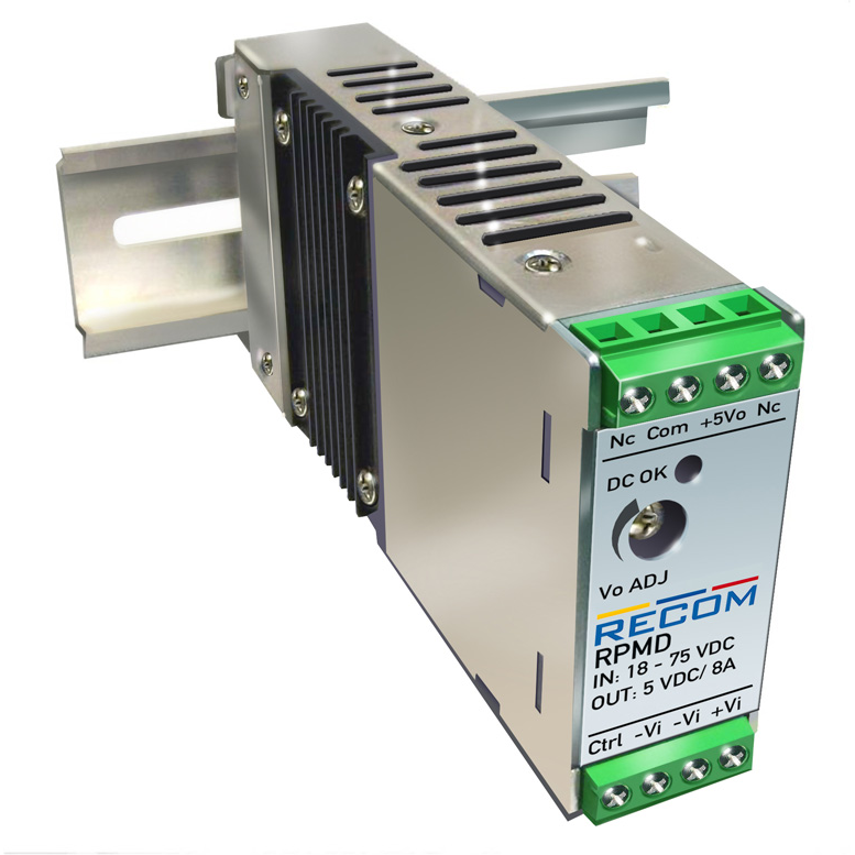 RECOM Power-RPMD40-240512TG Convertitore da DC a DC e modulo di regolazione della commutazione Module DC-DC 24VIN 3-OUT 40W 8-Pin Box
