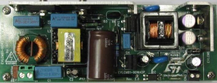 STMicroelectronics-EVLCMB1-90WADP Cartes et kits de développement de gestion de la puissance 19 V - 90 W ADAPTER BASED ON THE STCMB1, TM PFC AND HB LLC COMBO CONTROLLER