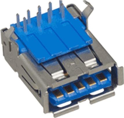 Mill-Max-896-46-009-90-300000 Connector USB Conn USB 3.0 Type A RCP 9 POS Solder RA Thru-Hole 9 Terminal 1 Port Tube