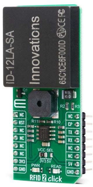 MikroElektronika-MIKROE-4208 RF/Drahtlos-Entwicklungsplatinen und Kits ID-12LA-SA NFC/RFID Reader and Writer Click Board