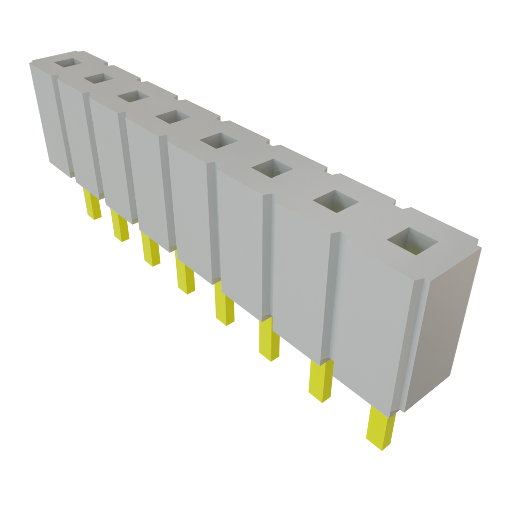 Samtec-MTSW-108-07-L-S-190 Steckverbinderleisten und Leiterplattenbuchsen Conn Unshrouded Header HDR 8 POS 2.54mm Solder ST Top Entry Thru-Hole Bulk