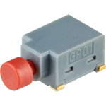 Switch Push Button OFF (ON) SPST Round Plunger 0.1A 28VAC 28VDC 0.4VA Momentary SMD J-Lead Tray