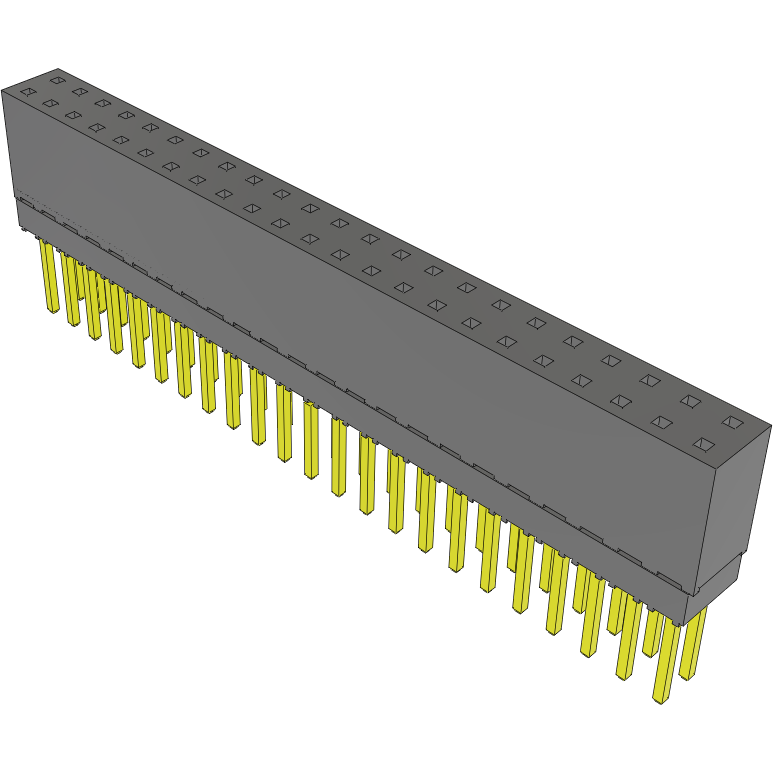 Samtec-ESQ-123-38-G-D-LL Steckverbinderleisten und Leiterplattenbuchsen Conn Elevated Socket SKT 46 POS 2.54mm Solder ST Top Entry Thru-Hole Tube