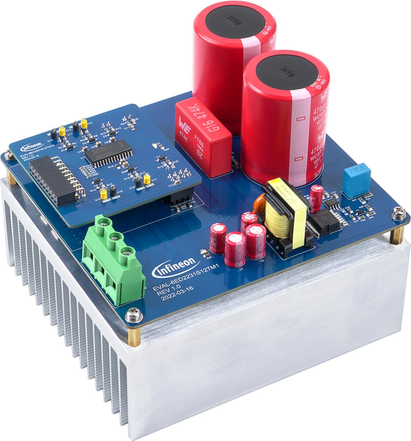 Infineon Technologies AG-EVAL6ED2231S12TM1TOBO1 Kit e strumenti di sviluppo 6ED2231S12TXUMA1 IGBT and MOSFET Gate Driver Photocoupler Evaluation Board