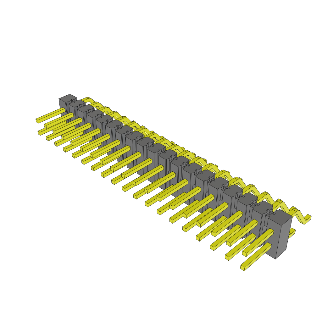 Samtec-TSM-119-01-S-DH Embases de raccordement et réceptacles PCB Conn Unshrouded Header HDR 38 POS 2.54mm Solder RA Side Entry SMD Tube