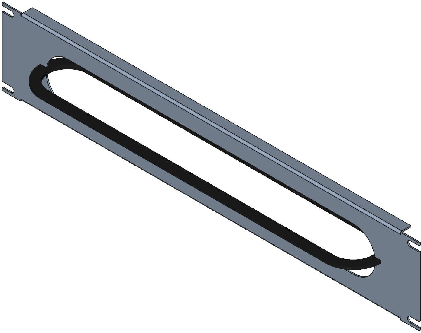 Hammond Manufacturing-DNCE19BK1 null Cable Entry Rack Panel, Steel, Black, 19In Length, 3.47In Height, 0.62In Depth