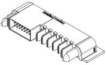 Molex-0464373006 Connector Power 2.54mm, 5.50mm Pitch EXTreme Ten60Power Right-Angle Plug Assembly with Guide Pins, 24 Signal Circuits, 6 DC Power Circuits