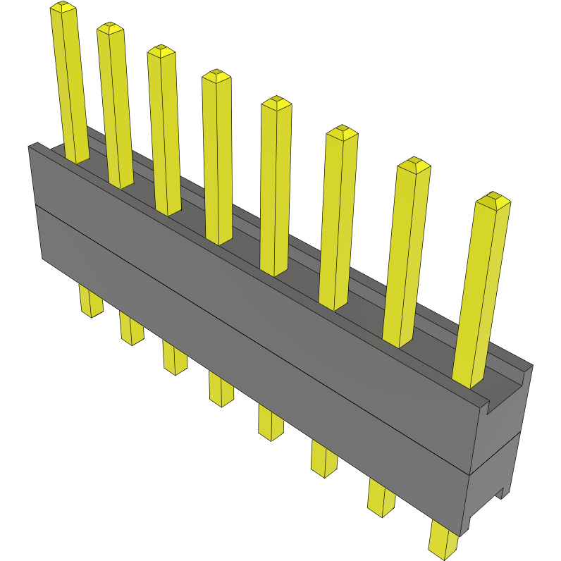 Samtec-DW-08-08-L-S-200 Steckverbinderleisten und Leiterplattenbuchsen Conn Board Stacker HDR 8 POS 2.54mm Solder ST Top Entry Thru-Hole Bulk