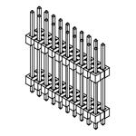 Conn Board Stacker HDR 10 POS 2.54mm Solder ST Thru-Hole Tray