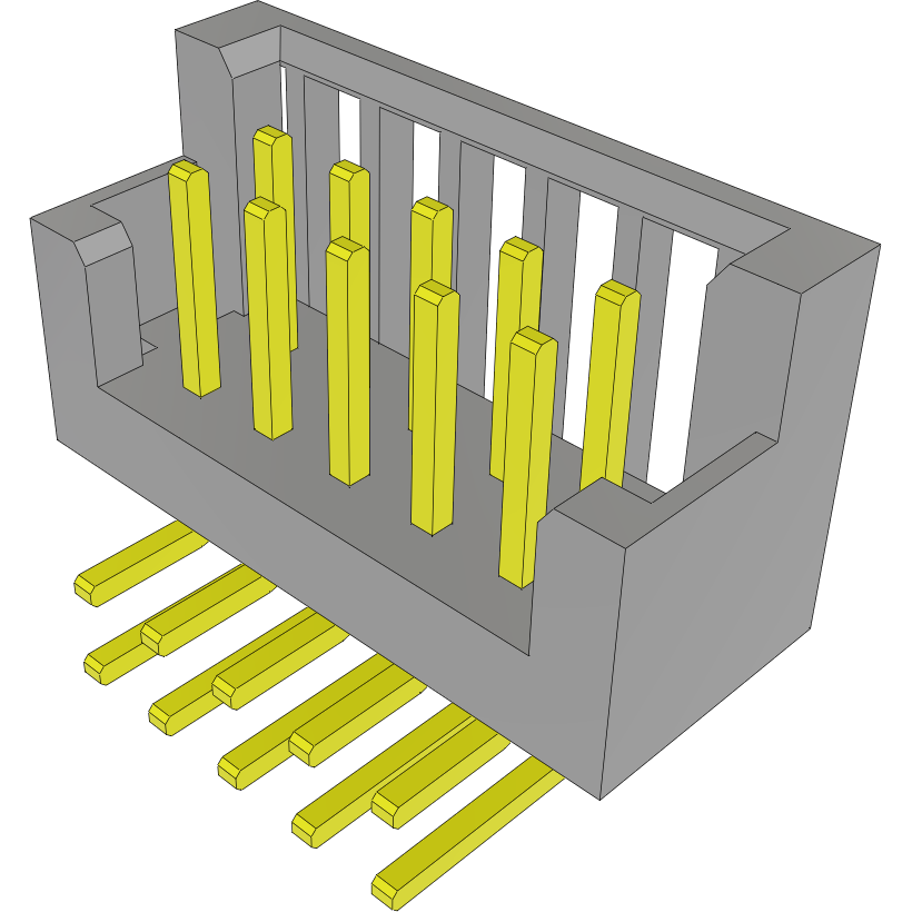 Samtec-TSSH-105-01-S-D-RA Steckverbinderleisten und Leiterplattenbuchsen Conn Shrouded Header (3 Sides) HDR 10 POS 2.54mm Solder RA Thru-Hole Tube