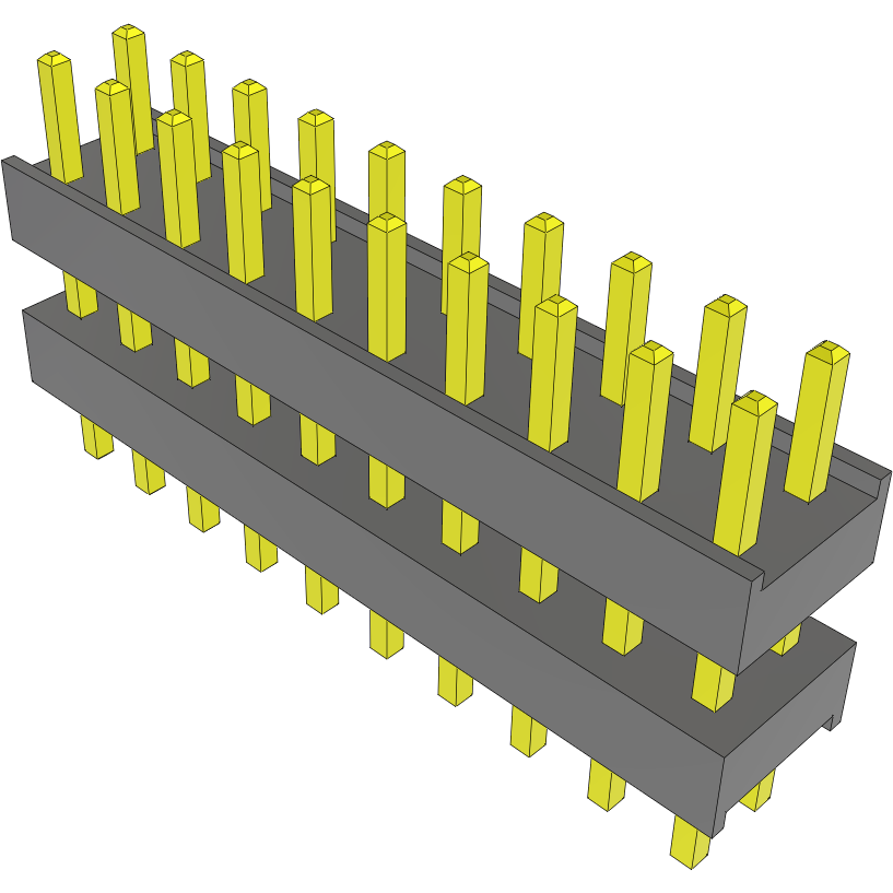 Samtec-DW-10-08-T-D-294 Cabezales del conector y receptáculos PCB Conn Board Stacker HDR 20 POS 2.54mm Solder ST Top Entry Thru-Hole Bulk