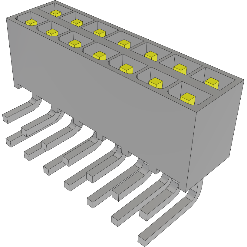 Samtec-IPT1-107-01-L-D-RA Steckverbinderleisten und Leiterplattenbuchsen Conn Wire to Board HDR 14 POS 2.54mm Solder RA Side Entry Thru-Hole Mini Mate® Tube