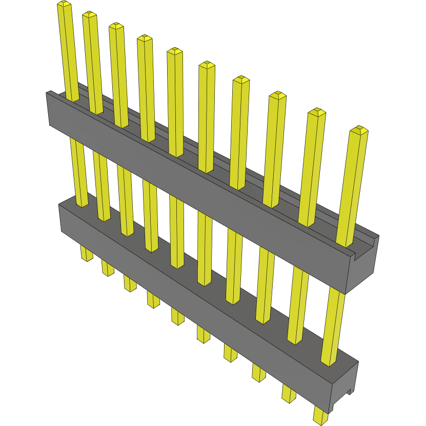 Samtec-DW-10-10-G-S-465 Cabezales del conector y receptáculos PCB Conn Board Stacker HDR 10 POS 2.54mm Solder ST Top Entry Thru-Hole Bulk