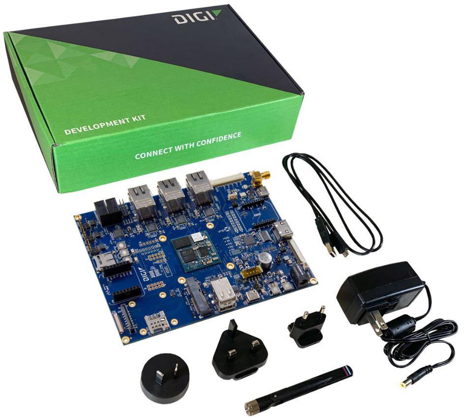 Digi International-CC-WMP255-KIT Cartes et kits de développement de systèmes intégrés MP255 Development Kit with Development Board and Core MP255 Dual 1 GB DDR4, 8 GB eMMC, Wireless SOM