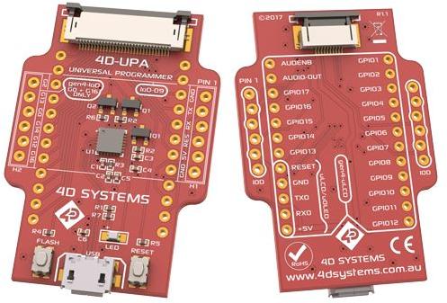 4D Systems-4D-UPA Kits et outils de développement Universal Programming Adaptor for IoD-09, gen4 Display Modules and uLCD-Display Modules for connecting module to a computer using a microUSB Cable