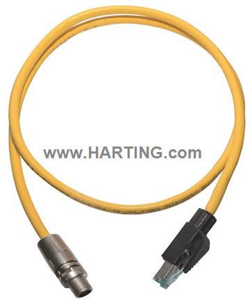 HARTING-09489323757025 Andere Kabelbaugruppen Cable Assembly Round 2.5m 26AWG RJ-45 to M12 Circular 8 to 8 POS M-M