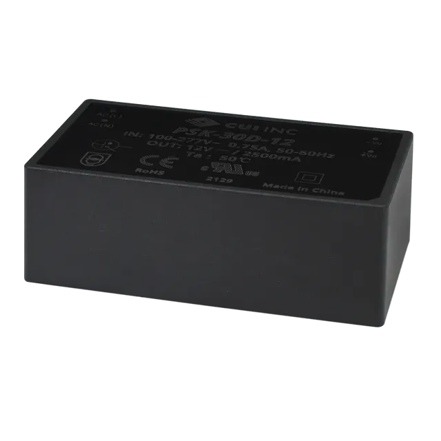 CUI Inc-PSK-30D-3 Suministro de energía de AC a CC AC/DC Power Supply Single-OUT 3.3V 6A 19.8W 4-Pin Tray