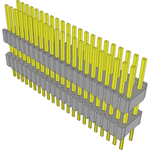 Conn Board Stacker HDR 44 POS 1.27mm Solder ST Thru-Hole Tube