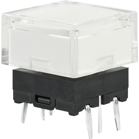 NKK Switches-JB15LPE-JB Tastschalter Switch Tactile OFF (ON) SPST Flush Square Button PC Pins 0.05A 24VDC 5000000Cycles 1.76N Thru-Hole