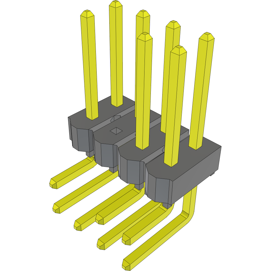 Samtec-TSW-104-25-L-D-RA-003 Steckverbinderleisten und Leiterplattenbuchsen Conn Unshrouded Header HDR 8 POS 2.54mm Solder RA Side Entry Thru-Hole Bulk