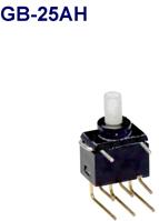 NKK Switches-GB25AH Botón pulsador Switch Push Button ON (ON) DPDT Round Plunger 0.1A 28VAC 28VDC 0.4VA Momentary Thru-Hole PC Pins