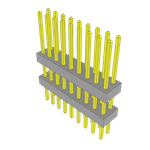 Conn Board Stacker HDR 18 POS 2mm Solder ST Top Entry Thru-Hole Bulk