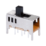 Switch Slide ON ON ON DP3T Raised Slide 0.3A 50VDC 10000Cycles PC Pins Thru-Hole