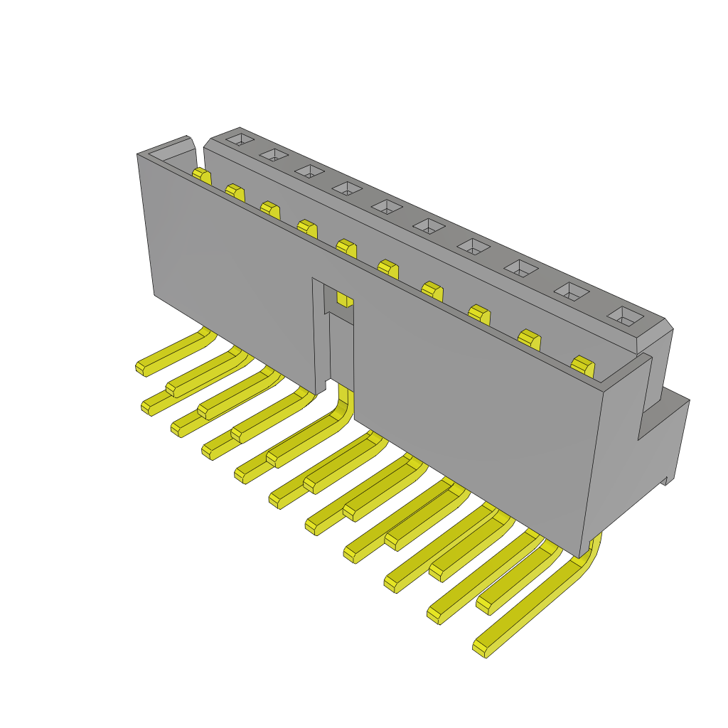Samtec-LS2-110-01-S-D-RA1 Steckverbinderleisten und Leiterplattenbuchsen Conn Socket and Terminal Strip SKT/HDR 20 POS 2mm Solder RA Thru-Hole Tube