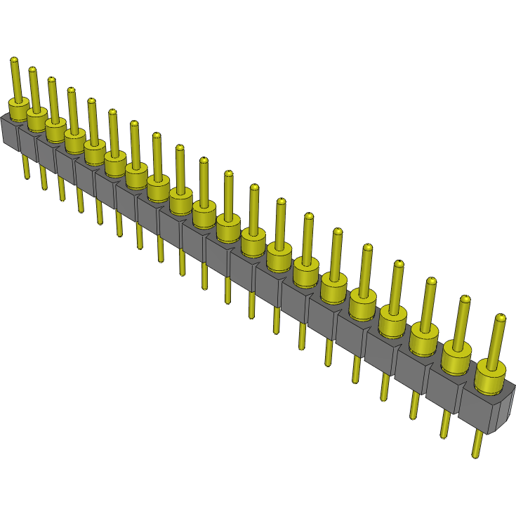 Samtec-TS-120-T-A 连接器插头及 PCB 插座 Conn Unshrouded Header HDR 20 POS 2.54mm Solder ST Top Entry Thru-Hole Tube